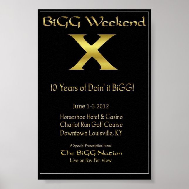 BiGG Weekend X Poster 4"x6" (Front)
