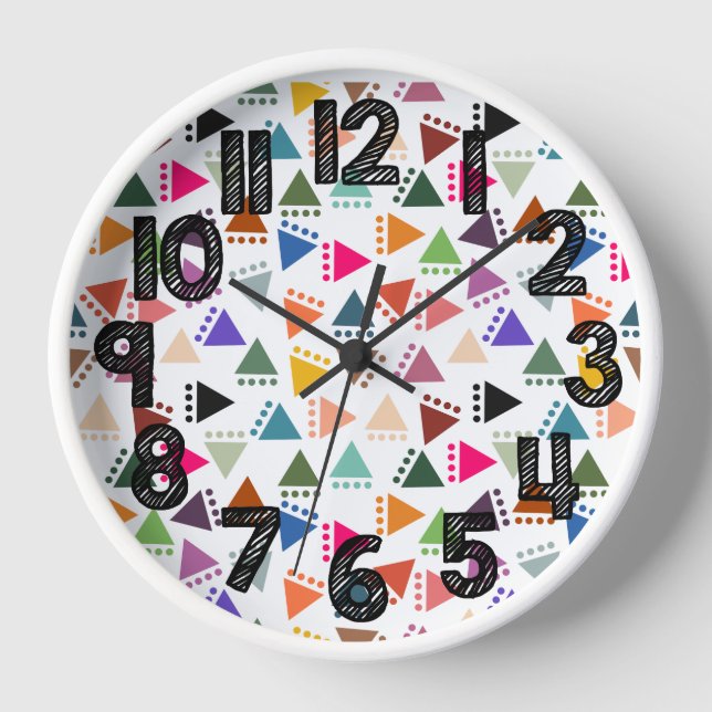 Bigger Boho Triangles  Clock (Front)