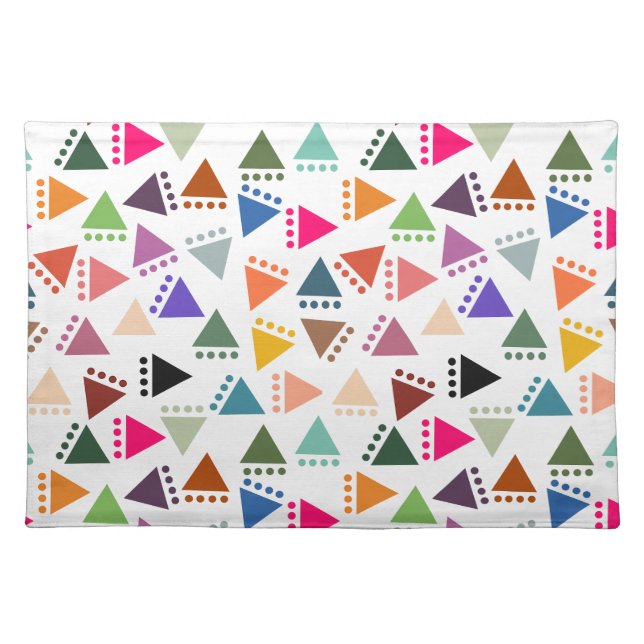 Bigger Boho Triangles  Cloth Placemat (Front)
