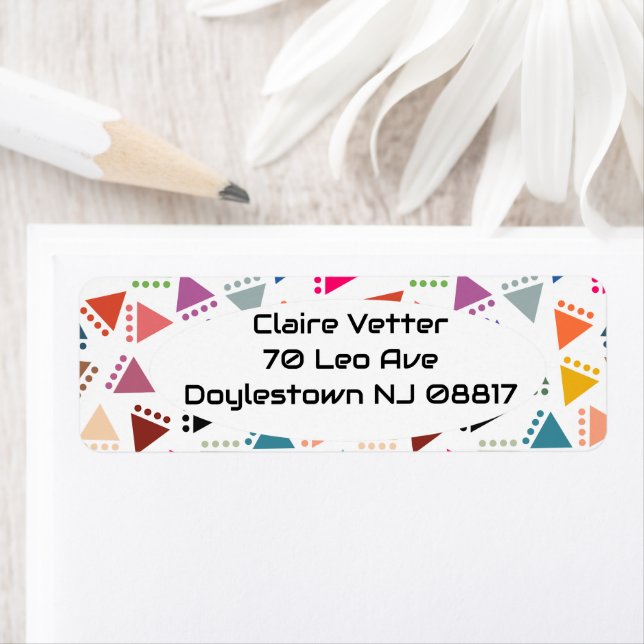 Bigger Boho Triangles  Label (Insitu)