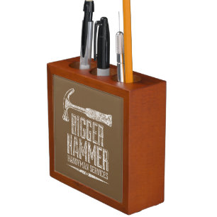 Bigger Hammer Handyman Services Light Brown Desk Organizer