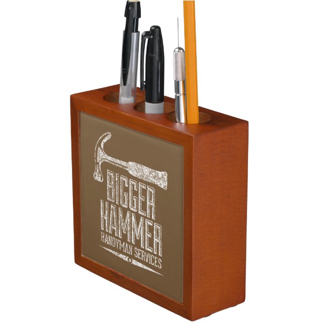 Bigger Hammer Handyman Services Light Brown Desk Organizer (In Situ)
