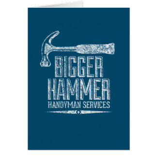 Bigger Hammer Handyman Services White Teal Card