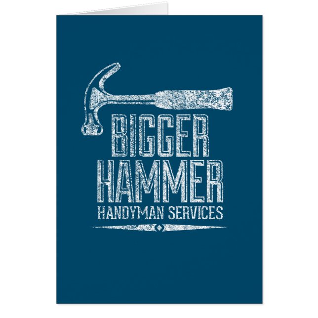 Bigger Hammer Handyman Services White Teal Card (Front)