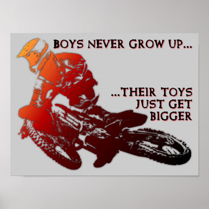 Bigger Toys Dirt Bike Motocross Poster Sign posters by allanGEE