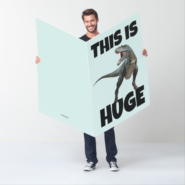 BIGGEST 50TH BIRTHDAY DINOSAUR GREETING CARD (In Situ)
