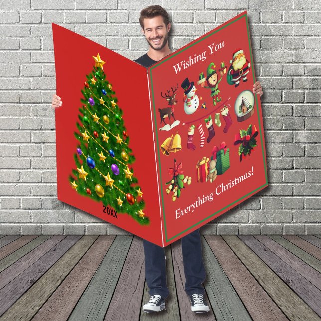 BIGGEST Christmas Card Child's Name Santa Sleigh (Creator Uploaded)