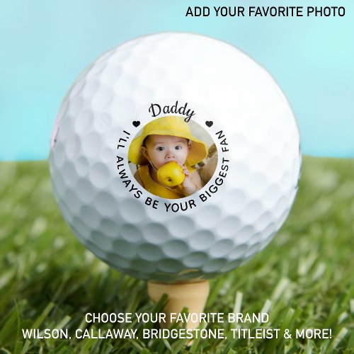Biggest Fan _ DADDY _ Golfer Personalized Photo Golf Balls