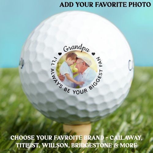 Biggest Fan _ GRANDPA _ Golfer Personalized Photo Golf Balls