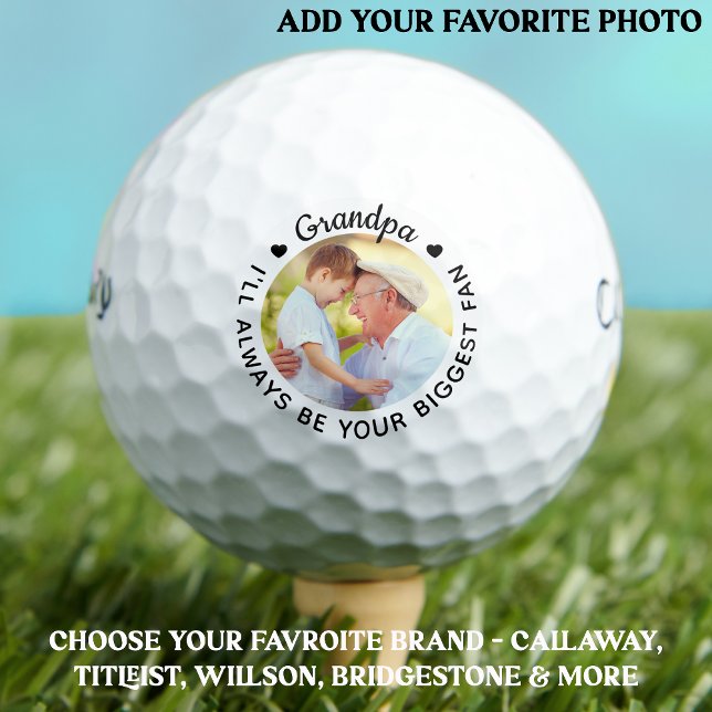Biggest Fan - GRANDPA - Golfer Personalized Photo Golf Balls (Creator Uploaded)