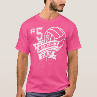 Biggest Fan Of Volleyball Player Number 5 Tshirt D