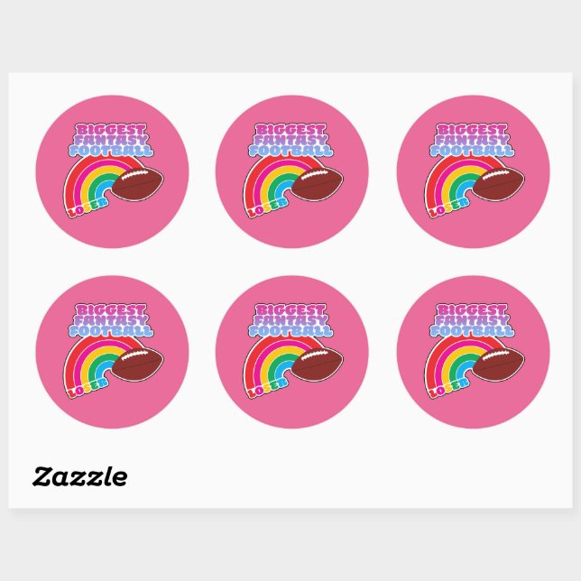 Biggest Fantasy Football Loser Punishment Classic Round Sticker (Sheet)
