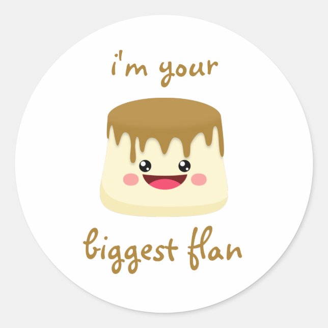 biggest flan classic round sticker (Front)