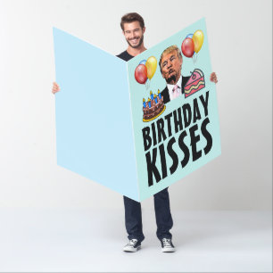 BIGGEST GIANT OVERSIZED DONALD TRUMP BIRTHDAY KISS CARD