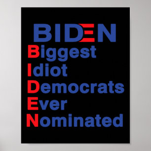 Biggest Idiot Democrats Ever Nominated Trump 2020 Poster