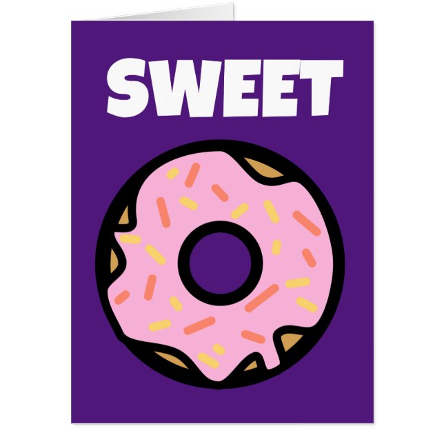 BIGGEST PINK DONUT SWEET GREETING BIG CARD (Front)