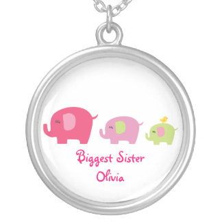 Biggest Sister Cute Elephants Necklace