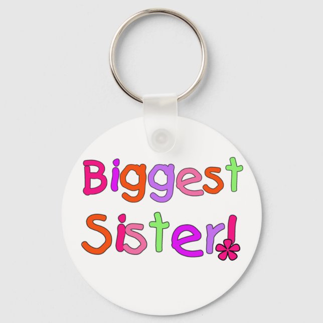 Biggest Sister T-shirts and Gifts Keychain (Front)