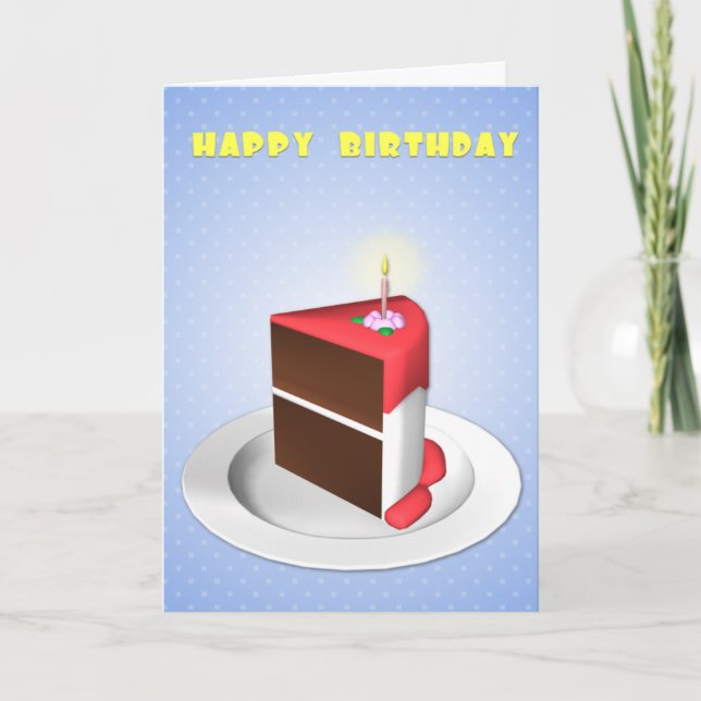 Biggest Slice Birthday Card (Front)