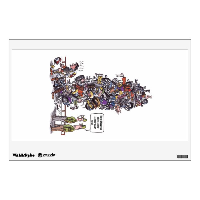 Biggest Sore Loser rectangle wall decal (Front)