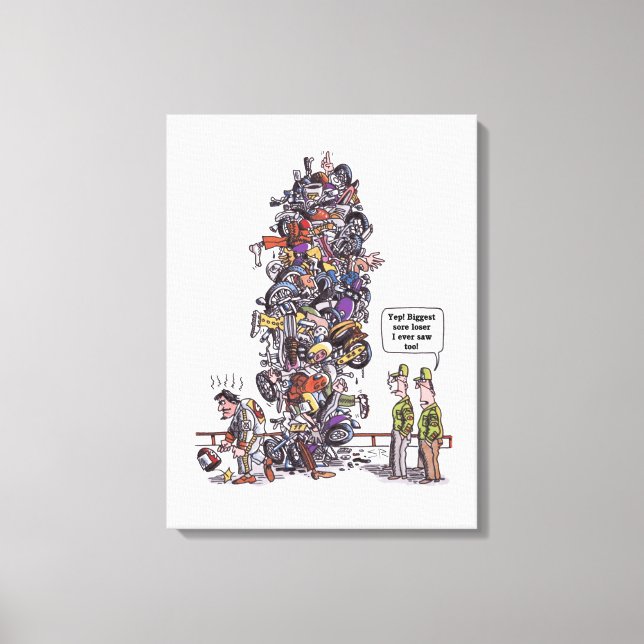 Biggest Sore Loser white canvas print (Front)