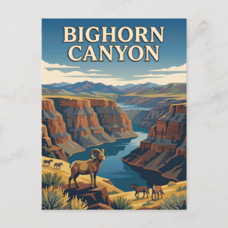 Bighorn Canyon Montana Wyoming Vintage Poster Postcard