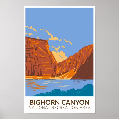 Bighorn Canyon National Recreation Area Vintage  Poster