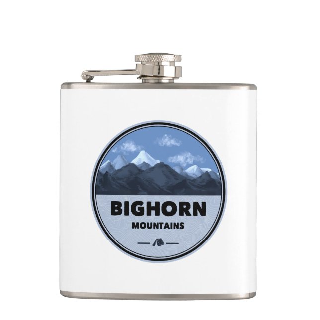 Bighorn Mountains Wyoming Montana Camping Flask (Front)