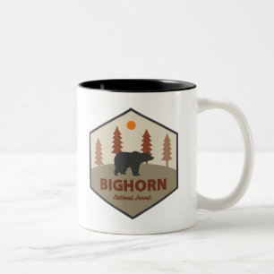 Bighorn National Forest Wyoming Bear Two-Tone Coffee Mug