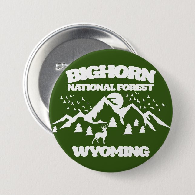 Bighorn National Forest Wyoming Button (Front & Back)