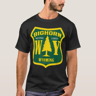 Bighorn National Forest Wyoming Shield Retro T-Shirt