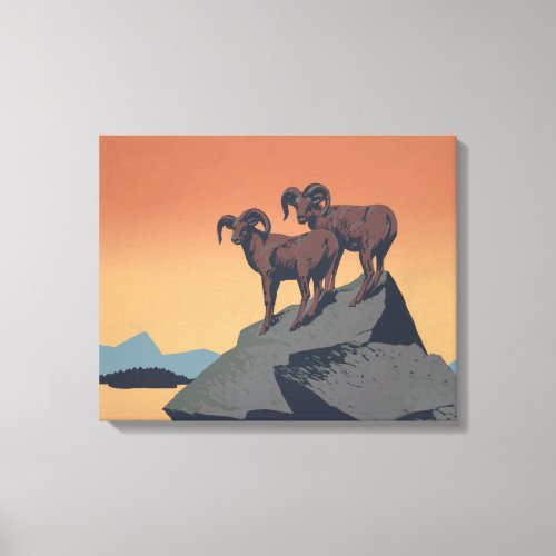 Bighorn Sheep American West Wildlife Canvas Print