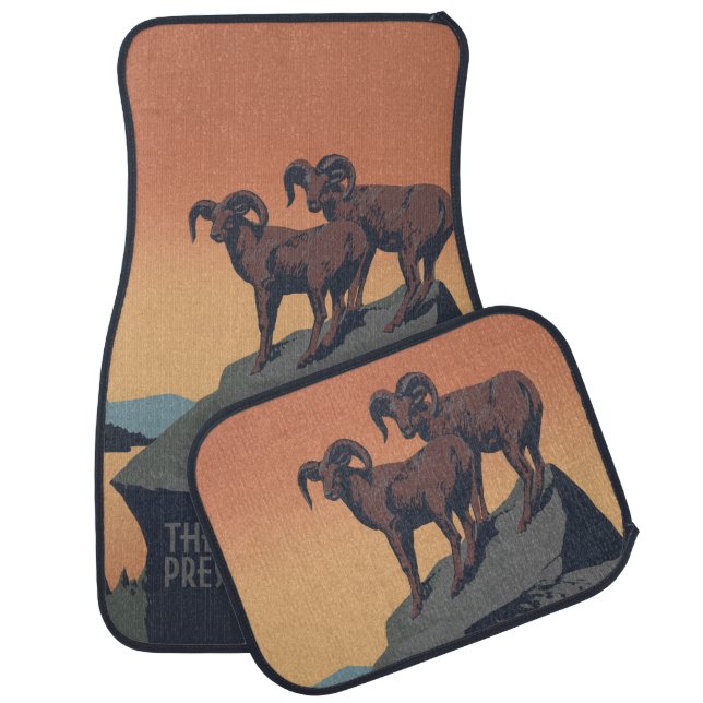 Bighorn Sheep American West Wildlife Car Floor Mat (Set)