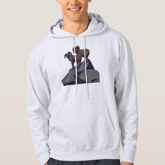Bighorn Sheep American West Wildlife Hoodie (Front)