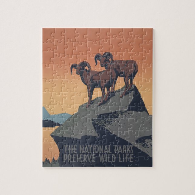 Bighorn Sheep American West Wildlife Jigsaw Puzzle (Vertical)