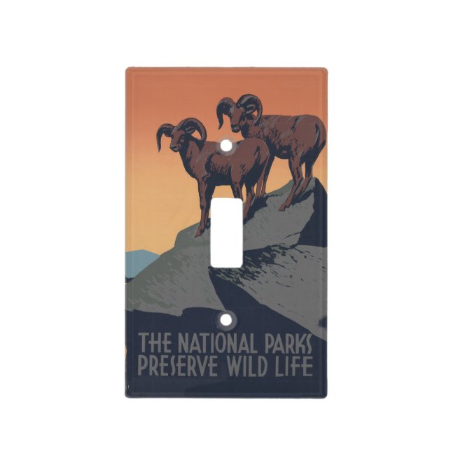 Bighorn Sheep American West Wildlife Light Switch Cover (Front)