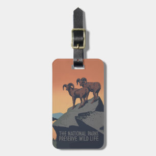 Bighorn Sheep American West Wildlife Luggage Tag