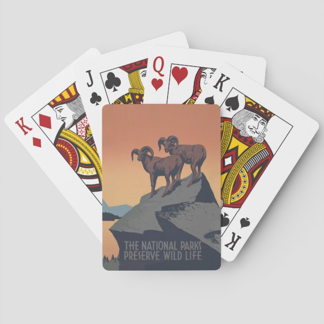 Bighorn Sheep American West Wildlife Poker Cards (Back)