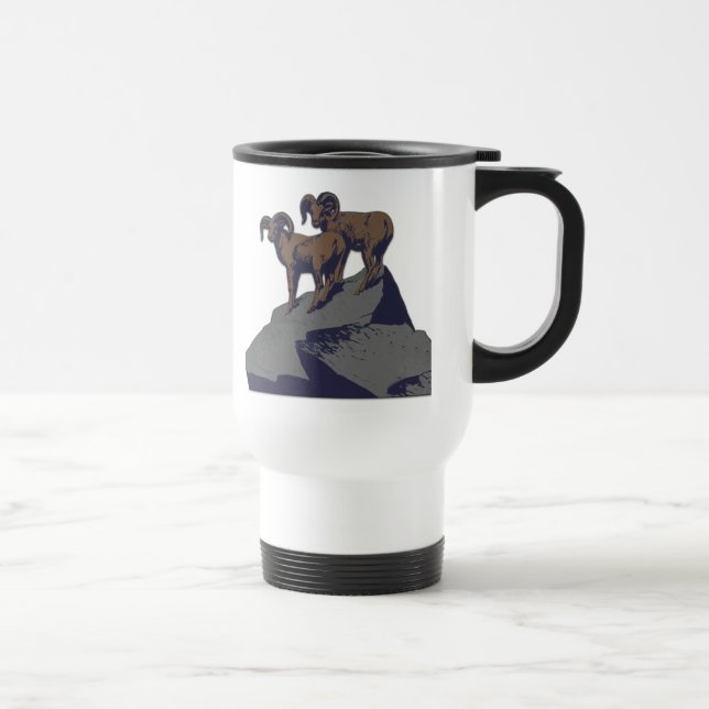 Bighorn Sheep American West Wildlife Travel Mug (Right)