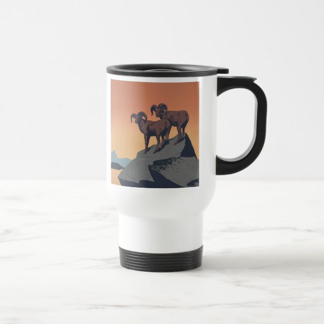 Bighorn Sheep American West Wildlife Travel Mug (Right)