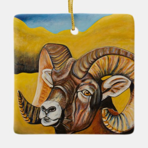 Bighorn sheep ceramic ornament