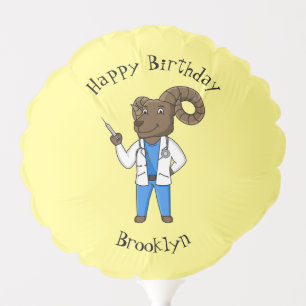 Bighorn sheep doctor cartoon illustration balloon