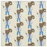 Bighorn sheep doctor cartoon illustration fabric