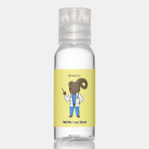 Bighorn sheep doctor cartoon illustration hand sanitizer