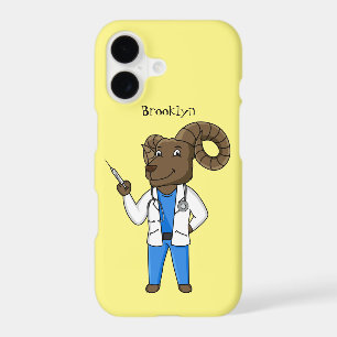 Bighorn sheep doctor cartoon illustration iPhone 17 case