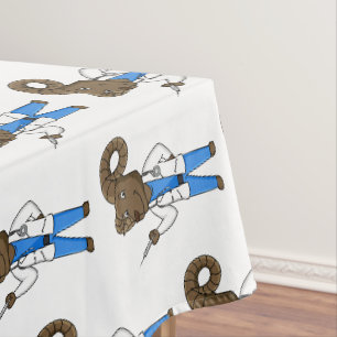 Bighorn sheep doctor cartoon illustration tablecloth