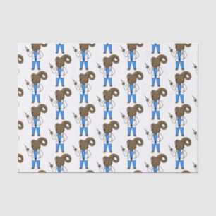 Bighorn sheep doctor cartoon illustration tissue paper