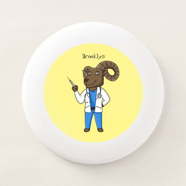 Bighorn sheep doctor cartoon illustration  Wham-O frisbee (Front)