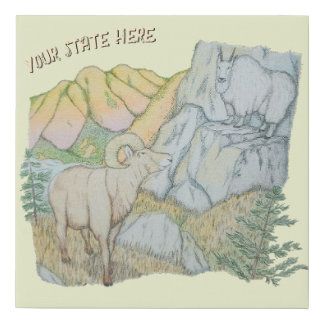 Bighorn Sheep & Mountain Goat Faux Canvas Print