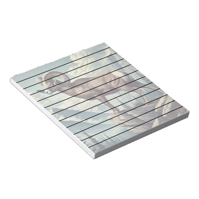 Bighorn Sheep on a Rocky Outcrop Notepad (Angled)